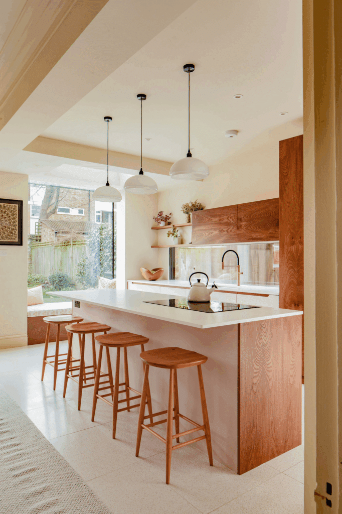 Pink and Wood Cabinet Pairing