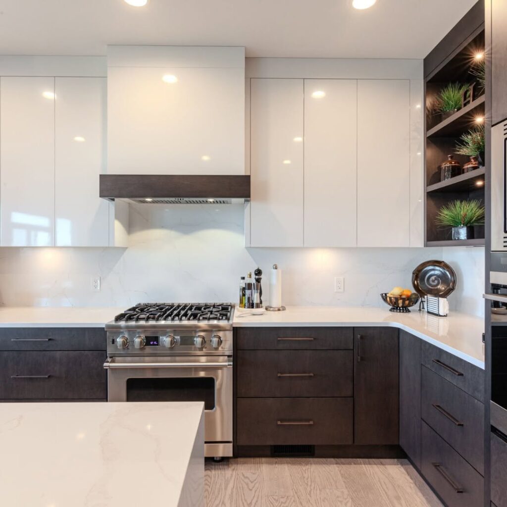 Two-Tone Dark Grey Cabinetry