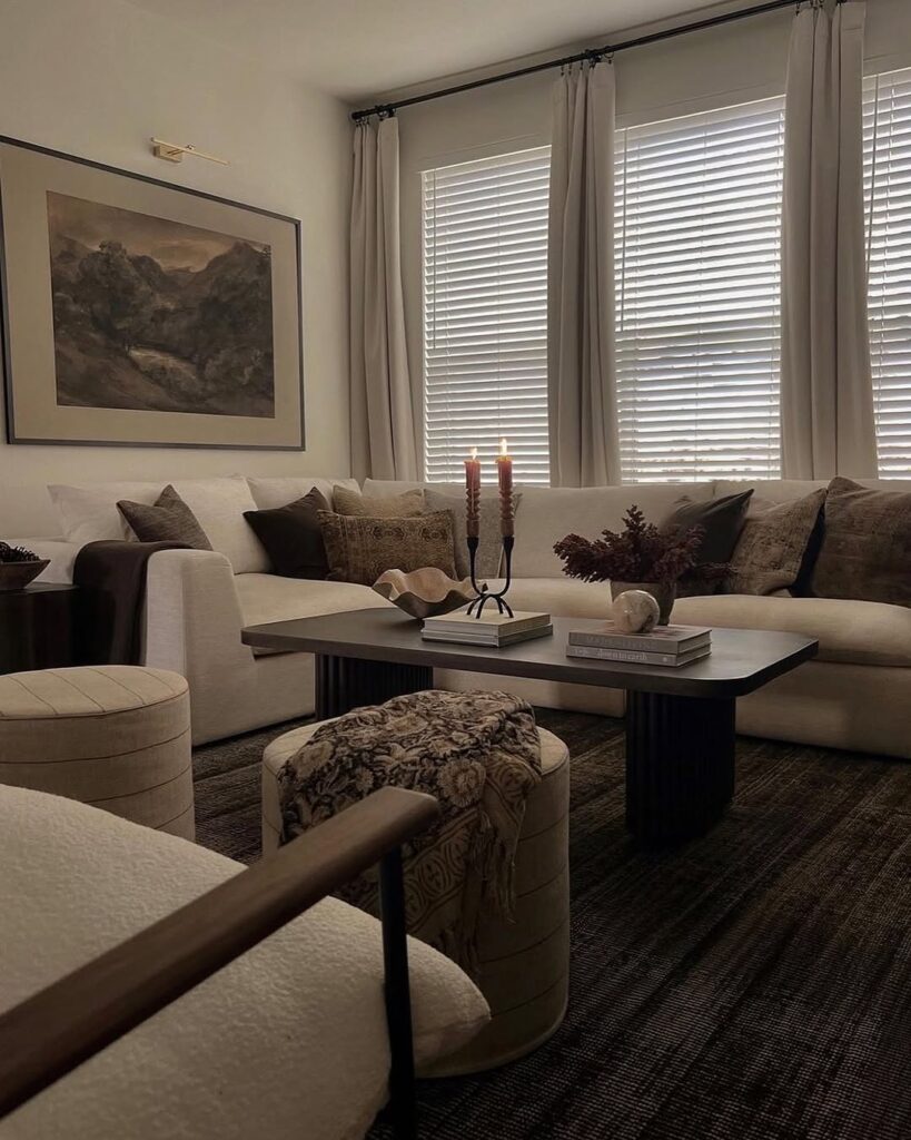 Flickering Candlelight and Layered Neutrals
