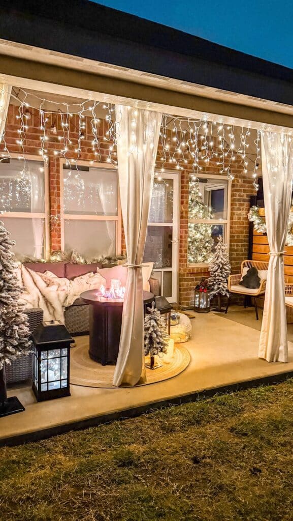 Frosted Twinkling Neutral Patio Retreat