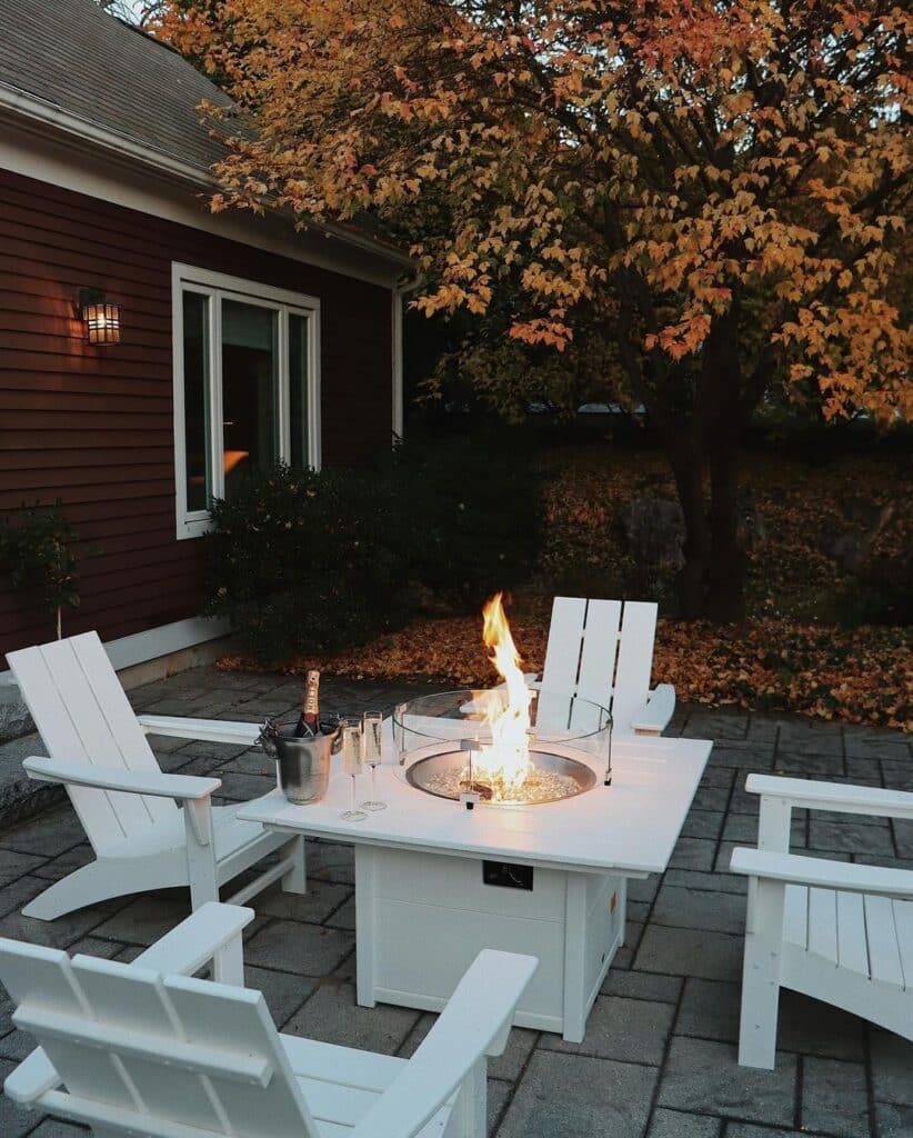 Minimal Winter Firepit Gathering