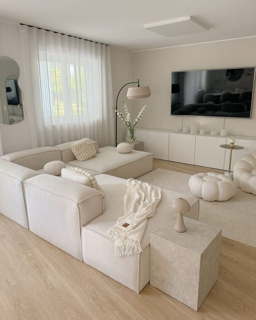 Modern Beige Sculpted Seating