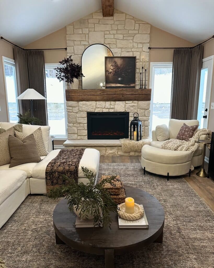 Rustic Stone Hearth Lighting