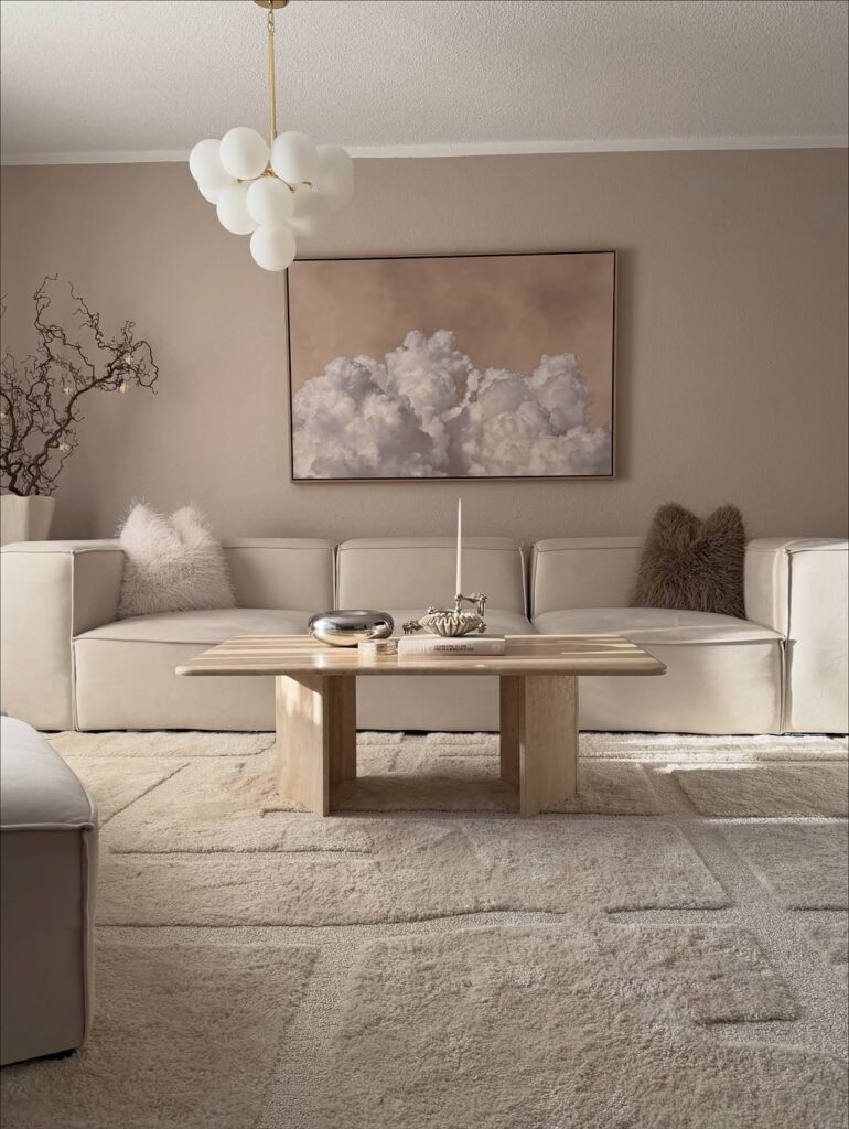 Textured Tonal Beige Cloud-Inspired Lounge