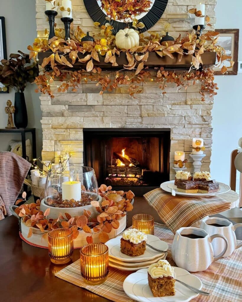 Autumn Table and Hearth Setting