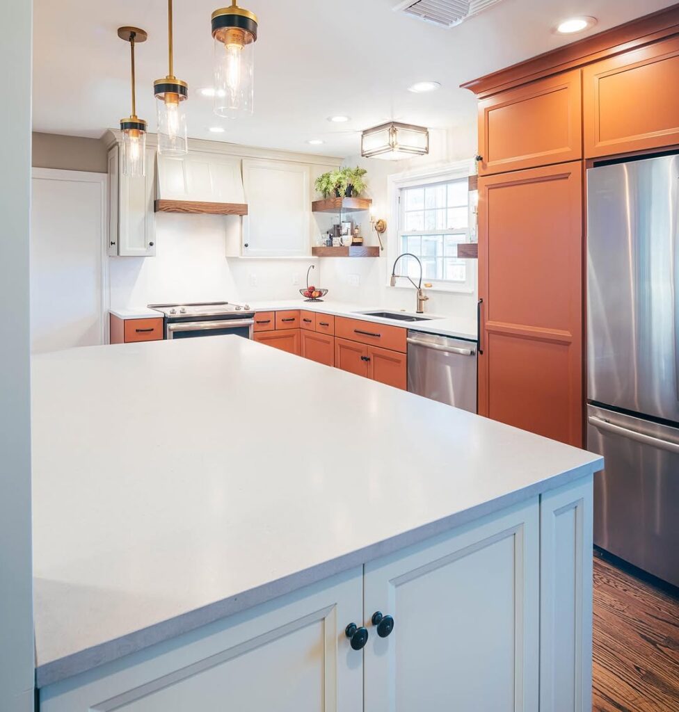 Balancing Terracotta Cabinets in Crisp White