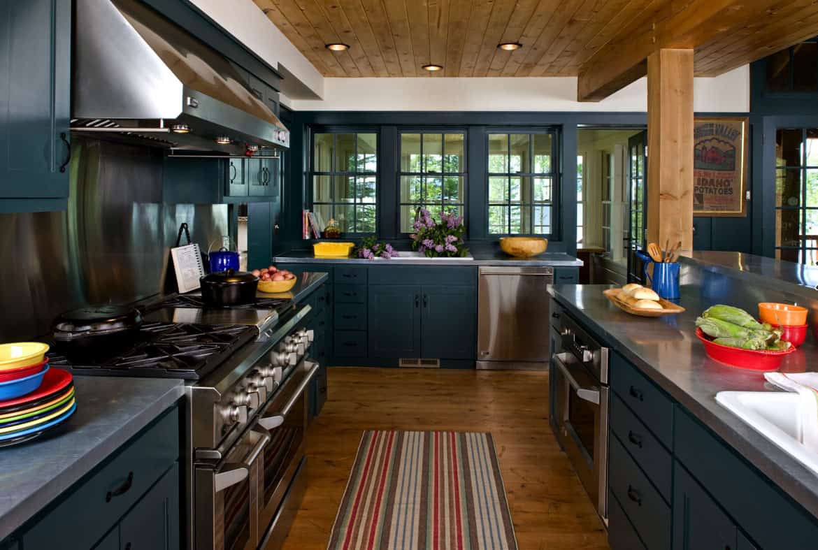 blue cabinets