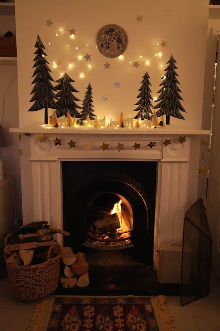 You don't have to hang your Christmas lights directly off of your mantel you can hang it on the wall of your mantel instead.