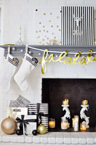 20 Chic Holiday Decorating Ideas in Black, Gold, and White