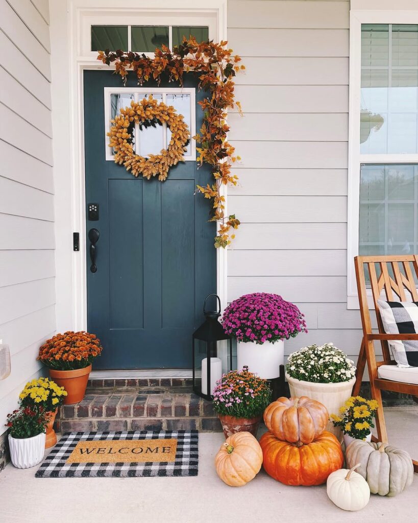 Front Porch Wreaths Pumpkins and Seasonal Florals