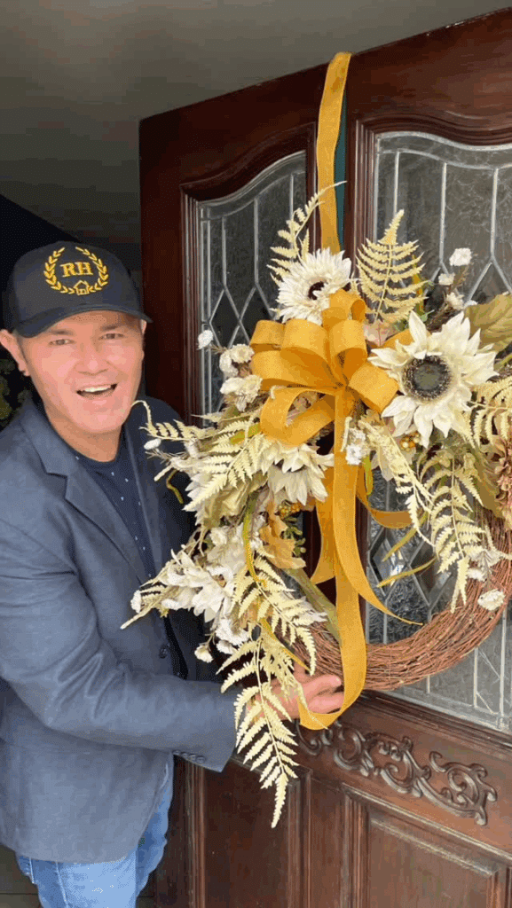 Golden Fern and Sunflower Wreath