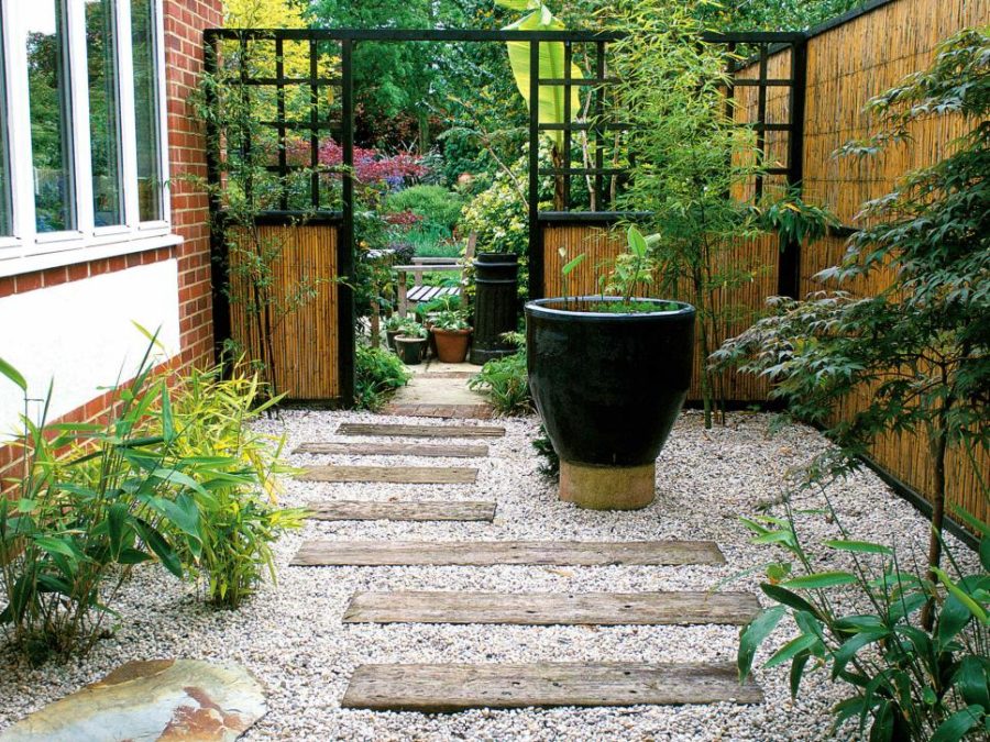 Japanese style backyard