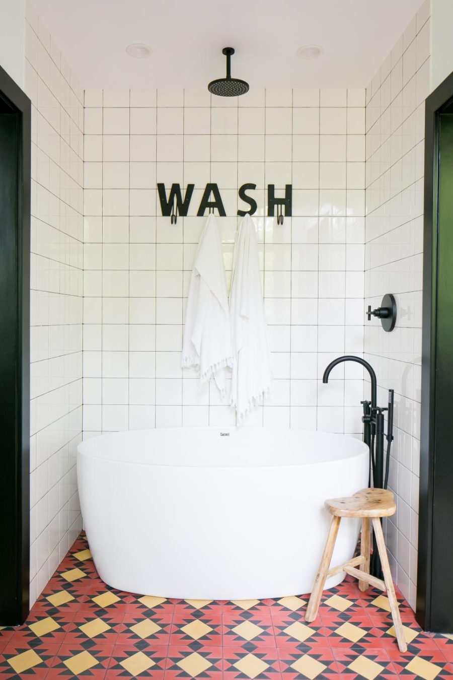 Mid-century modern bath by Prairie
