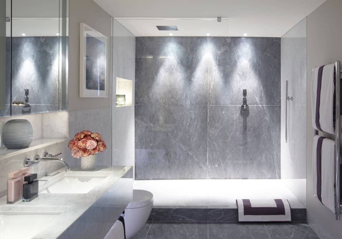 minimal bathroom with shower