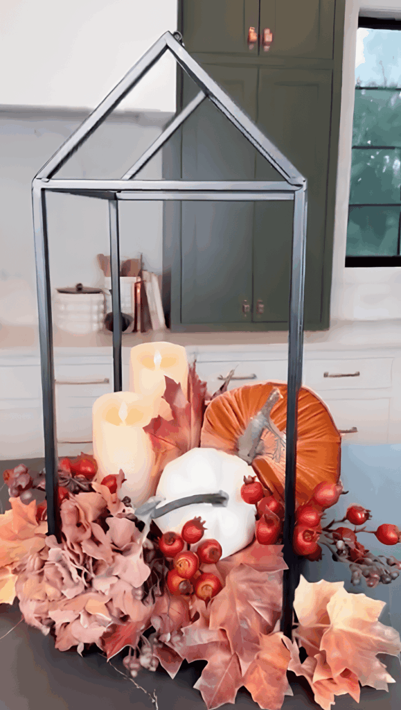Modern Lantern Velvet Pumpkins