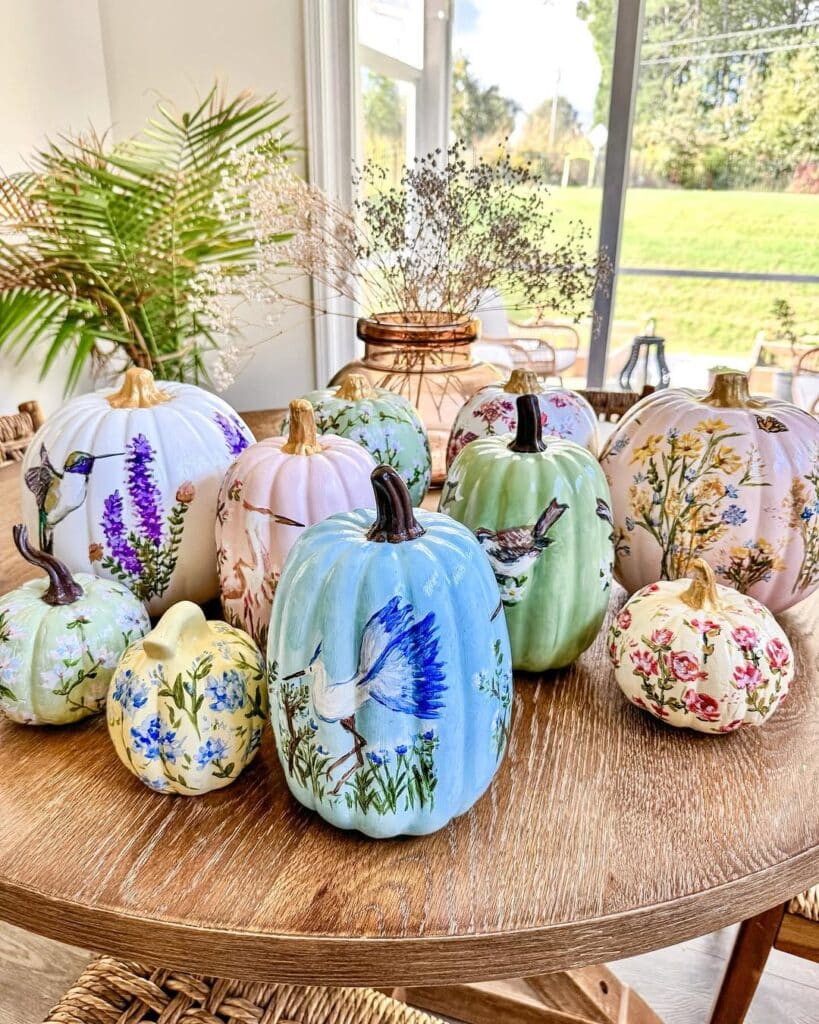 Modern Painted Pumpkin Decor