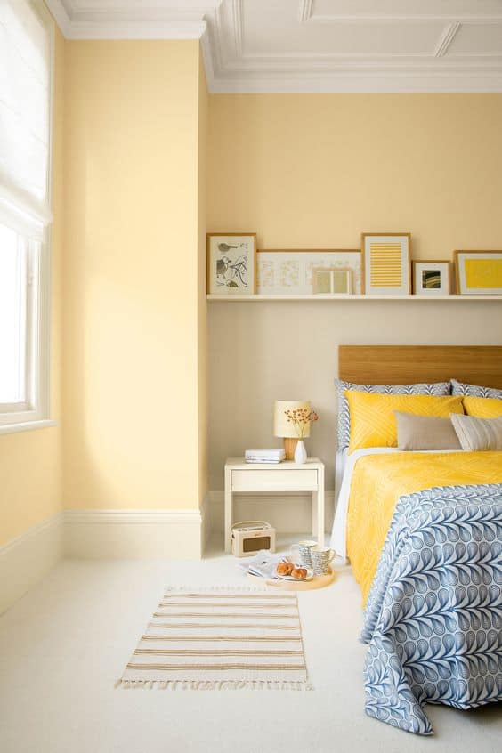 modern yellow bedroom