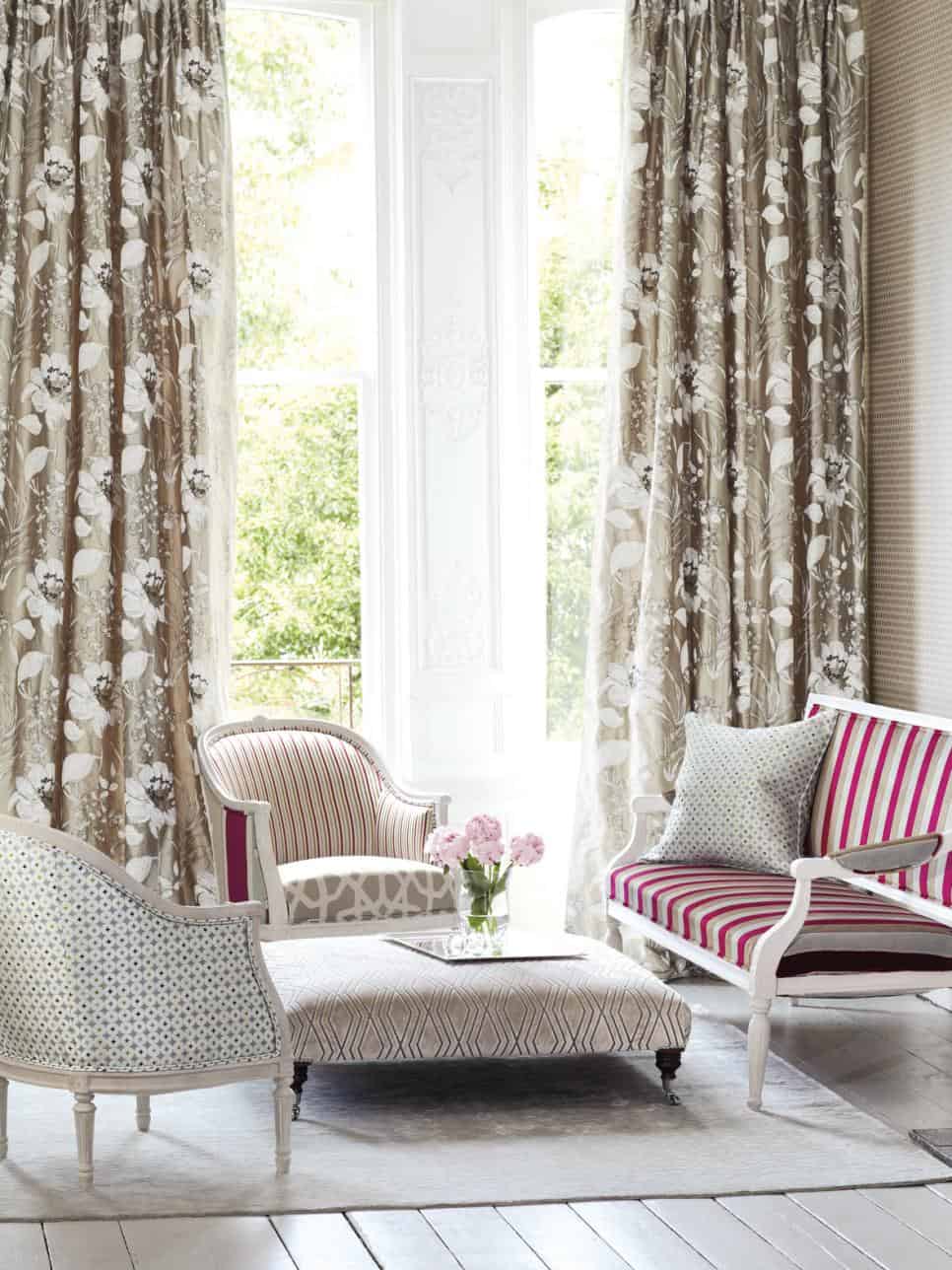Neutral drapes are an excellent addition to any room especially if they have a pattern.