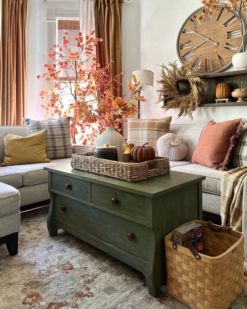 Olive Coffee Table in an Autumn Floral Harvest Room