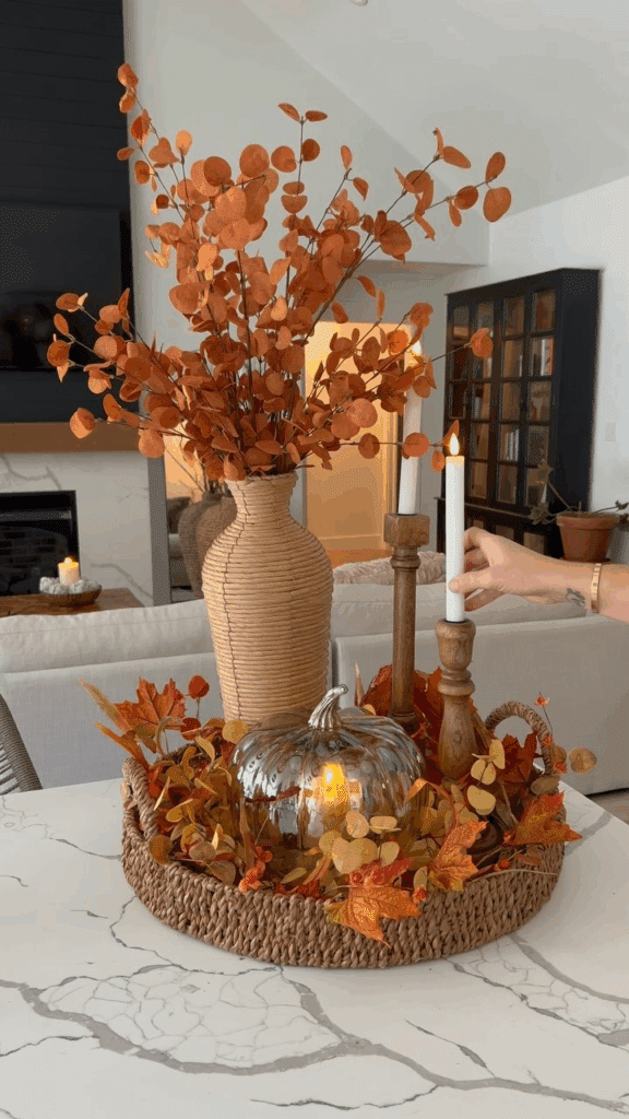 Rustic Glam Tray Centerpiece
