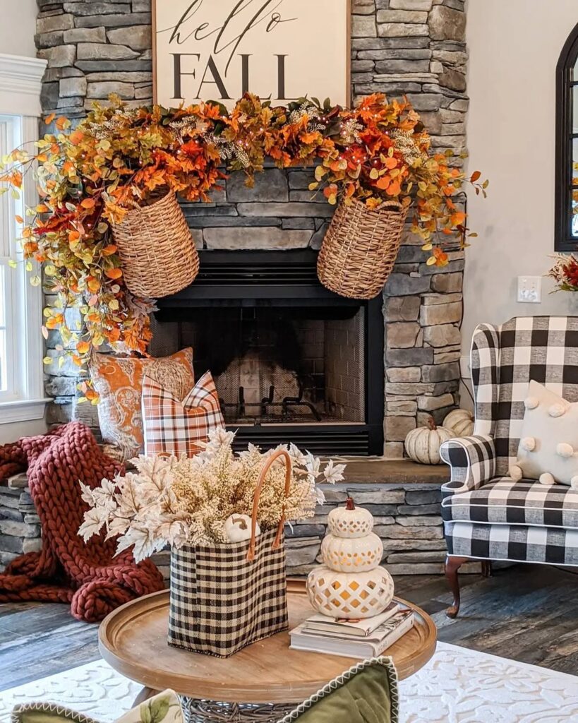 Rustic Stone Fireplace