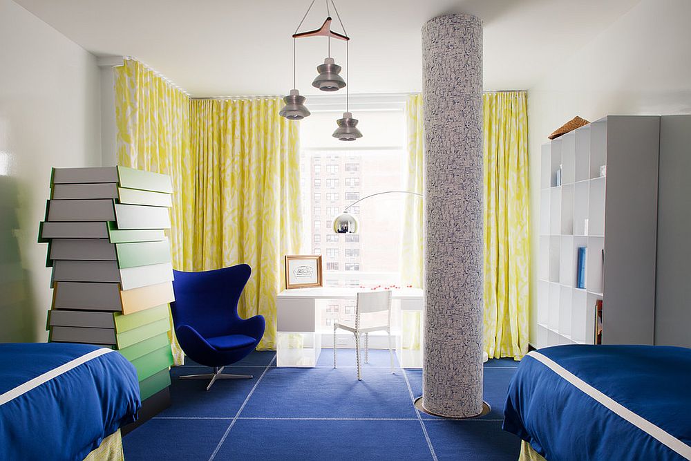 Stack 13 Drawer is a smart space-saver that stands out in this bright kids' room [From: Amanda Nisbet]