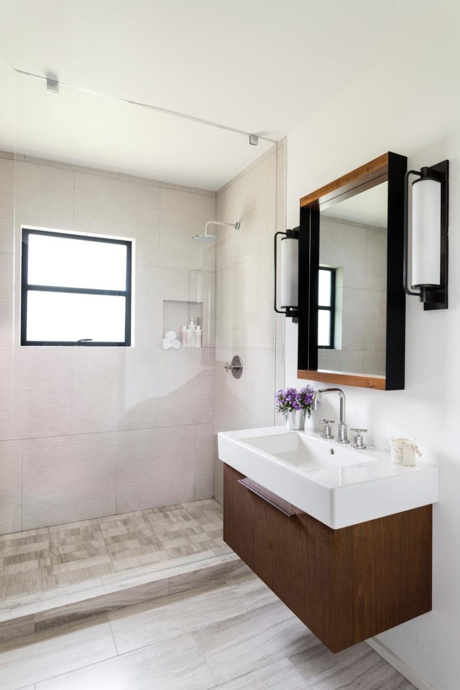 Stylish small bath by Brown Design Group
