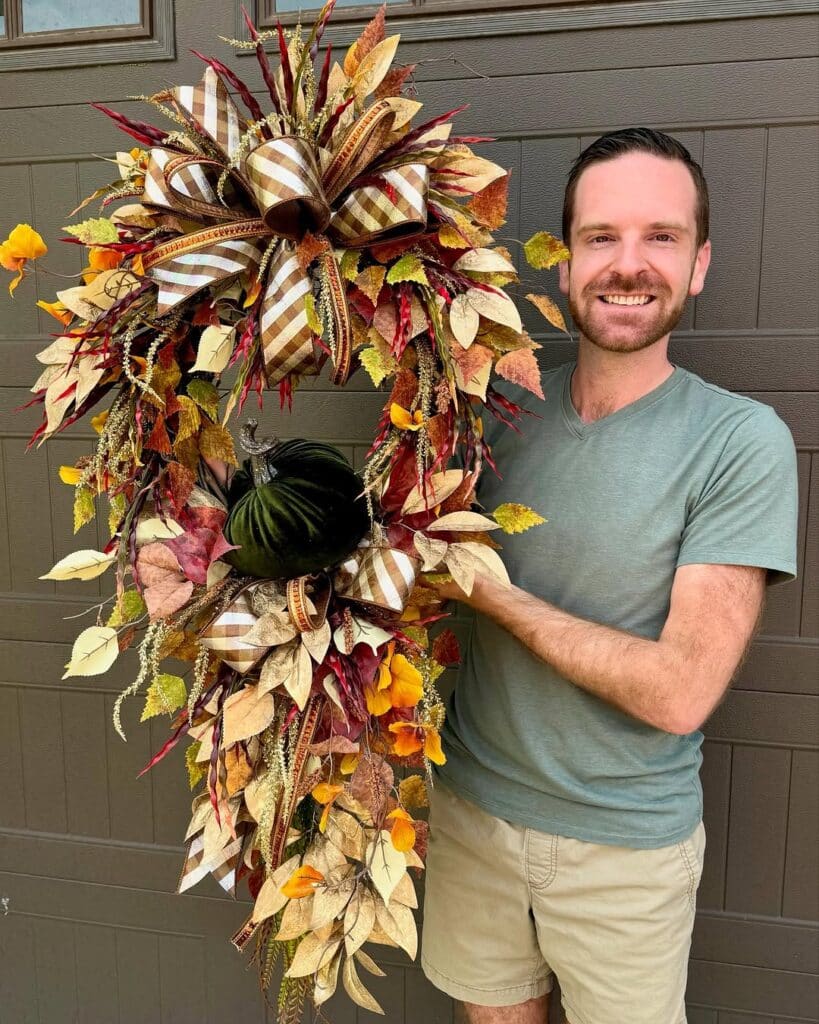 Teardrop Plaid Harvest Wreath