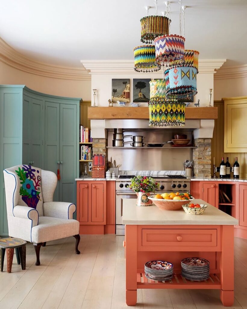 Vibrant Accent Terracotta Cabinetry