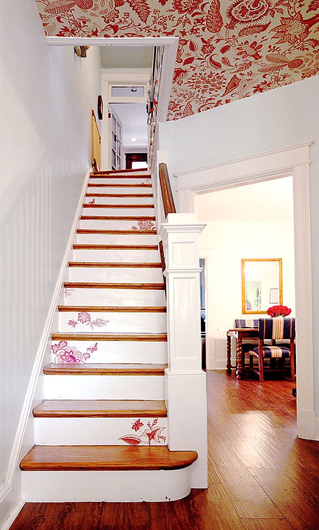 Wallpaper decoupage adds color and pattern to the wallpaper [From: Aesthetic Answers / Regis Vogt Photography]