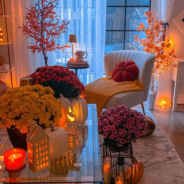 Warm Autumn Corner Lighting