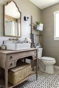 20 Charming Small Farmhouse Bathroom Design Ideas