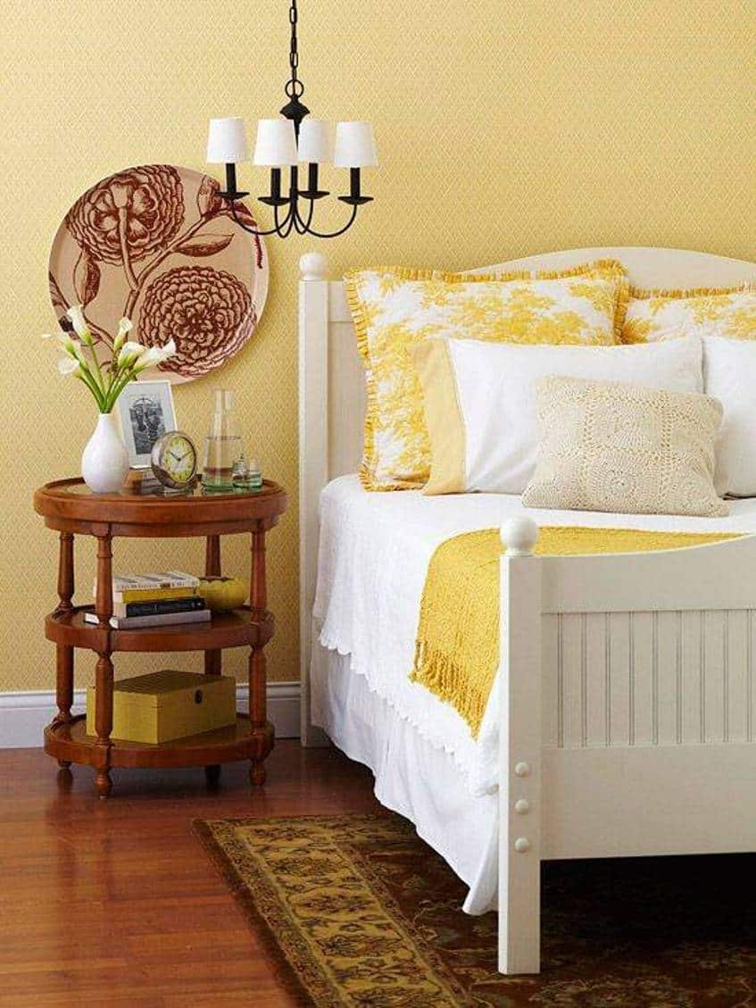yellow traditional bedroom