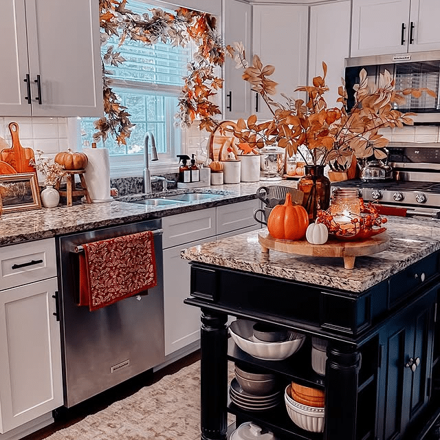 Amber Autumn Garland Kitchen Display
