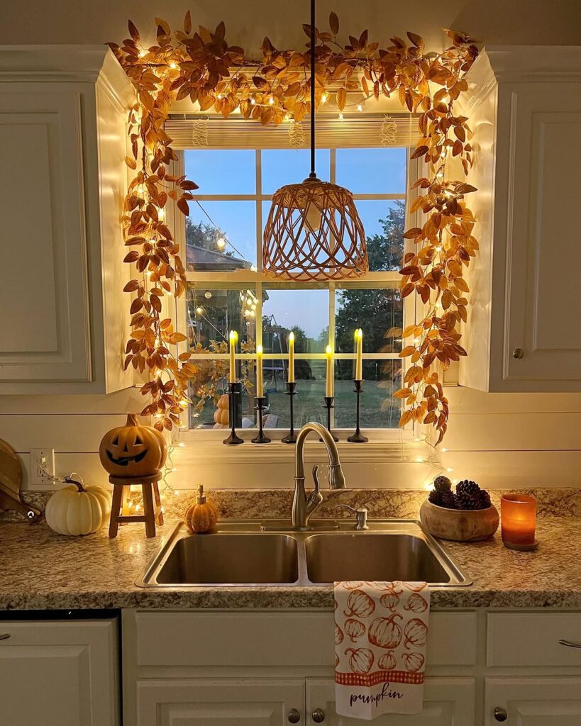 Autumn Pumpkin Sink Display