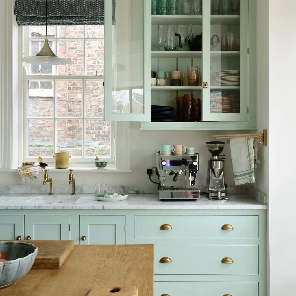 Brass Pulls for Sage Green Cabinets