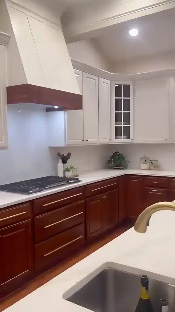Cherry and White Cabinetry