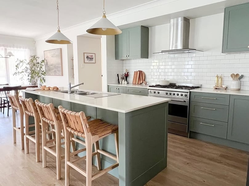 Coastal Sage and Woven Bar Stools