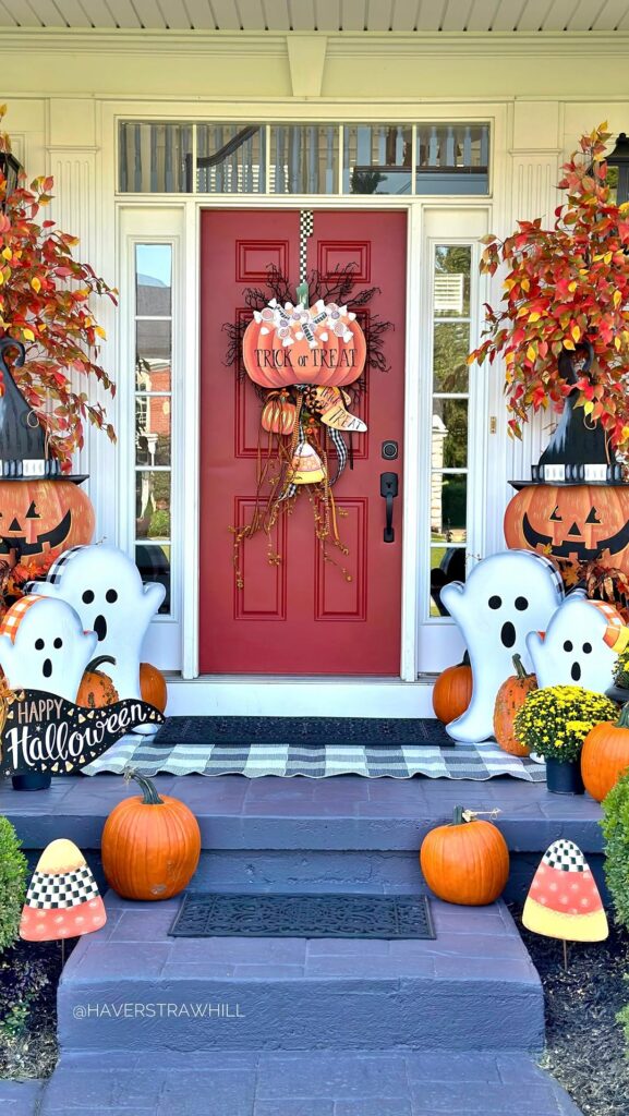 Cottage Style Porch with Candy Corn