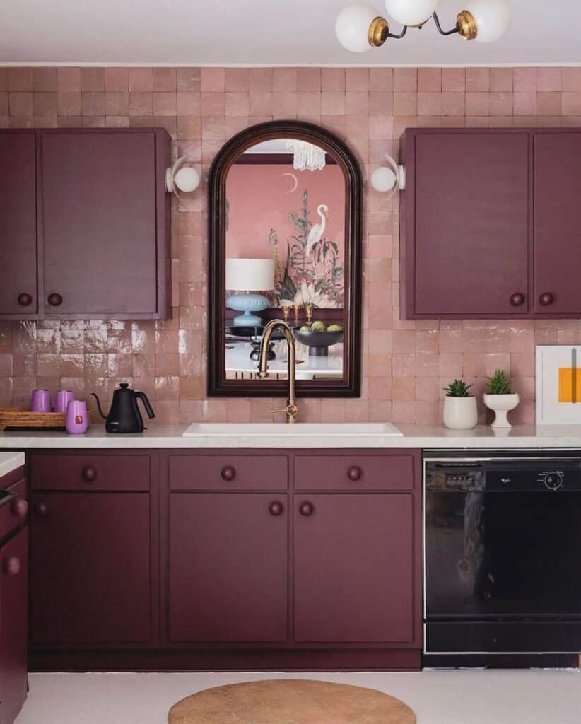 Dark Burgundy Cherry-Like Cabinetry
