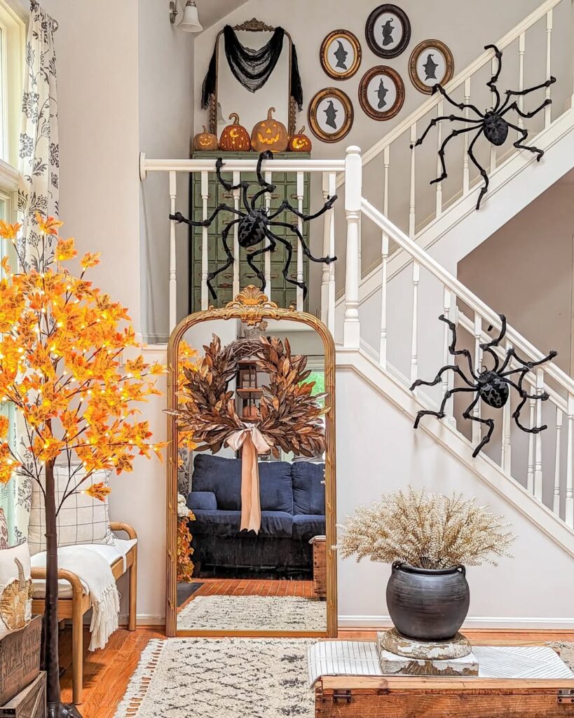 Elegant Spider and Portrait Entryway
