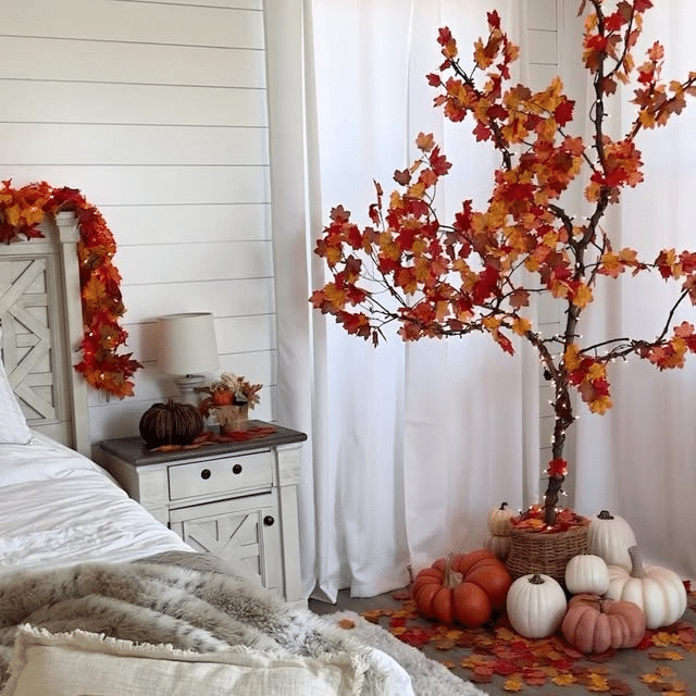 Fall Harvest Tree Bedroom Corner