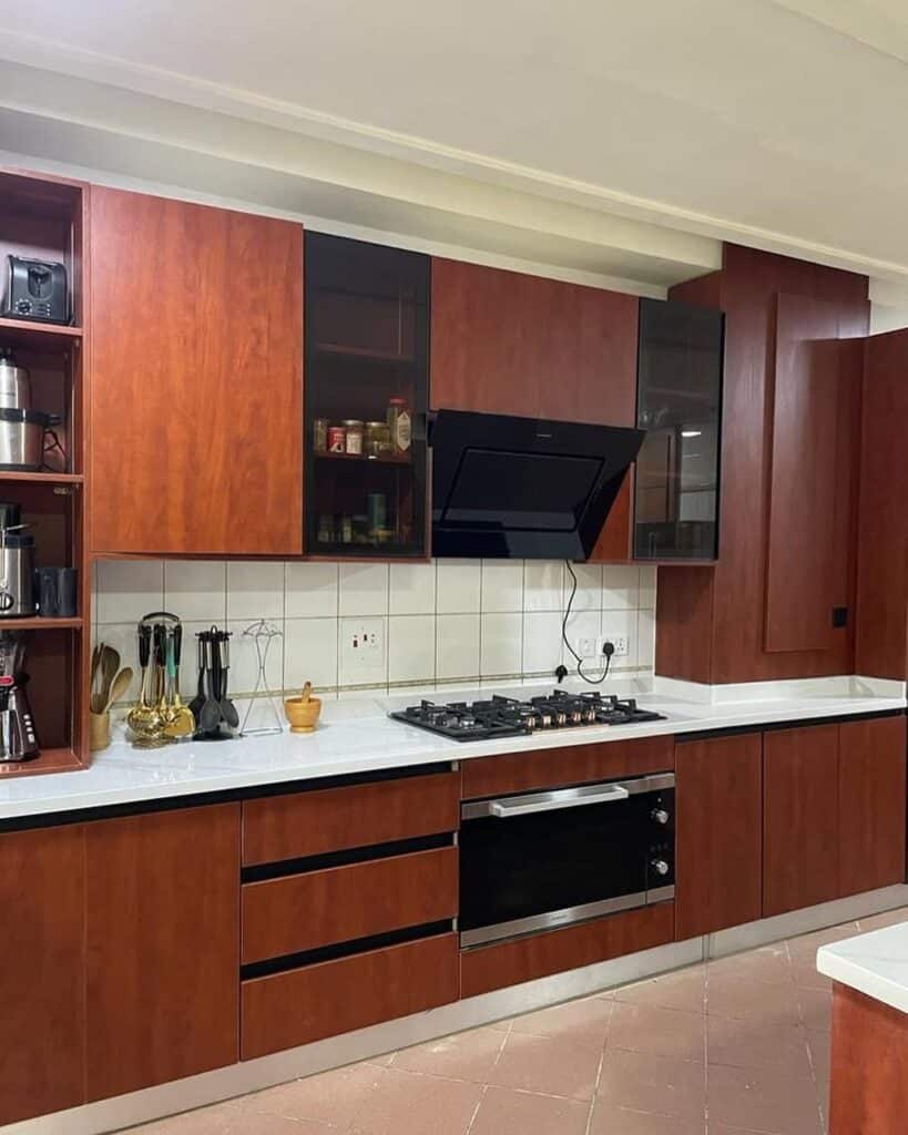 Finger-Pull Cherry Cabinet Doors