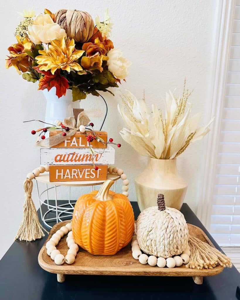 Harvest Pumpkins in a Tray