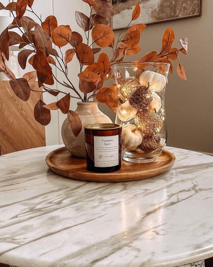 Marble Pumpkin Spice Display