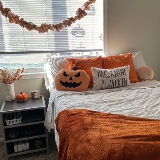 Minimal Pumpkin Spice Bedroom