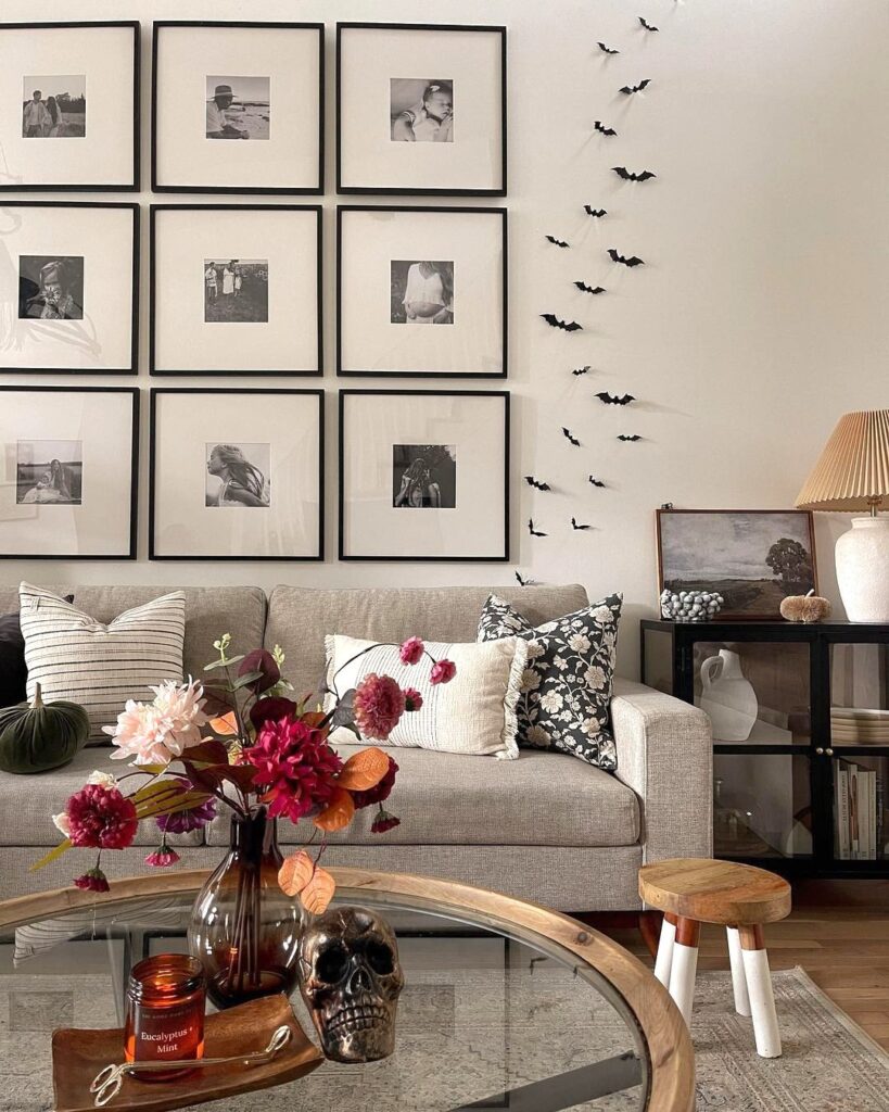 Neutral Minimalist Halloween Bat-Flight Lounge