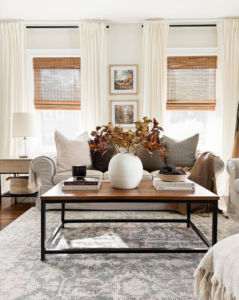 Oak Branches and Earthy Textures on a Neutral Modern Table