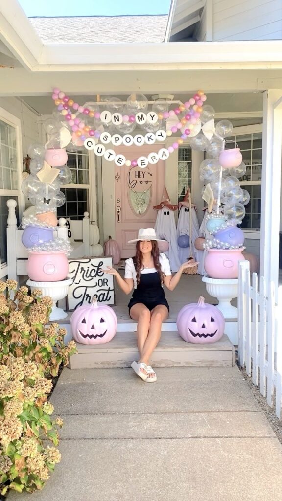 Pastel Halloween Porch Decor