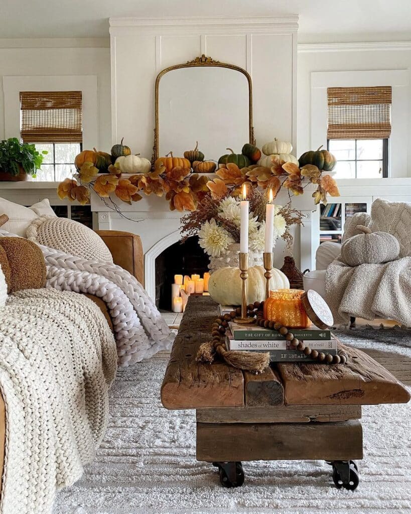 Pumpkin Velvet Living Room